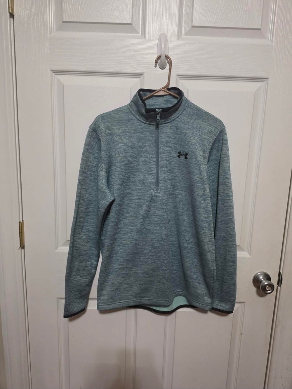 Under Armour Heathered Seafoam Green/Gray Quarter‑Zip Pullover